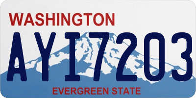 WA license plate AYI7203