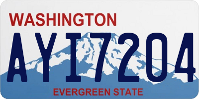 WA license plate AYI7204