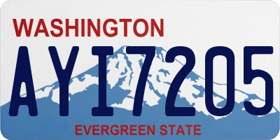 WA license plate AYI7205