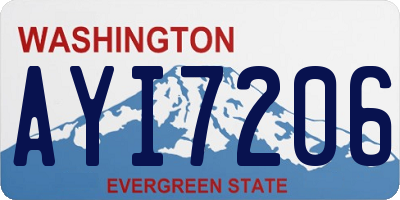 WA license plate AYI7206