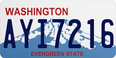 WA license plate AYI7216