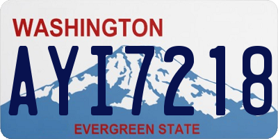 WA license plate AYI7218