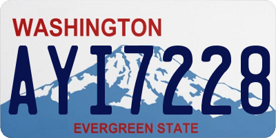 WA license plate AYI7228