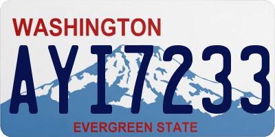 WA license plate AYI7233