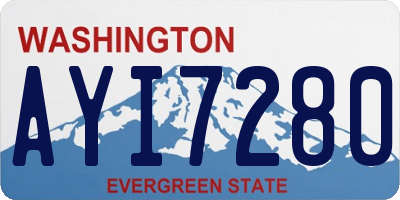 WA license plate AYI7280