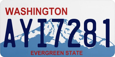 WA license plate AYI7281