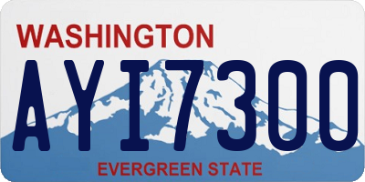 WA license plate AYI7300