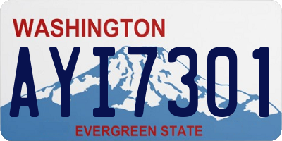 WA license plate AYI7301