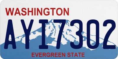 WA license plate AYI7302