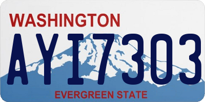 WA license plate AYI7303