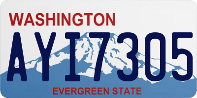 WA license plate AYI7305