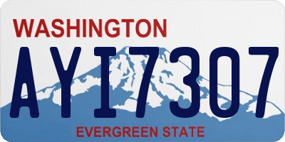 WA license plate AYI7307