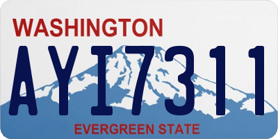 WA license plate AYI7311