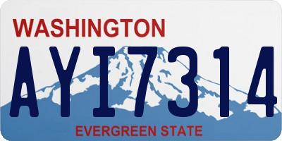 WA license plate AYI7314