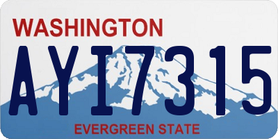 WA license plate AYI7315