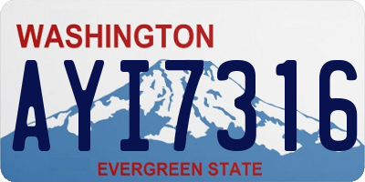 WA license plate AYI7316