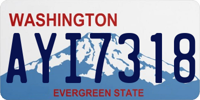 WA license plate AYI7318