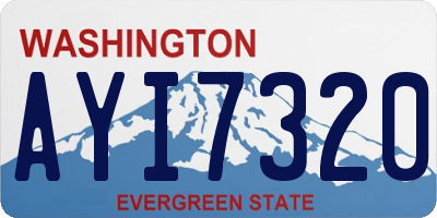 WA license plate AYI7320