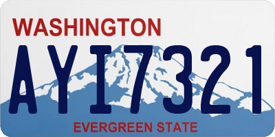 WA license plate AYI7321