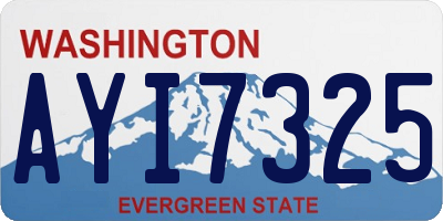 WA license plate AYI7325