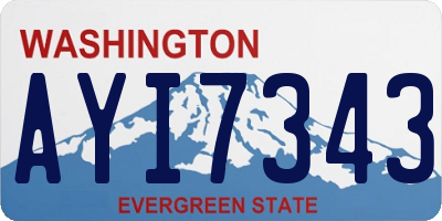 WA license plate AYI7343