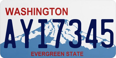 WA license plate AYI7345