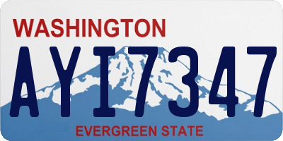 WA license plate AYI7347