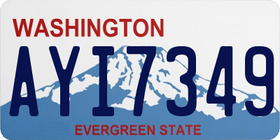 WA license plate AYI7349