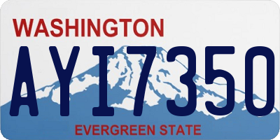 WA license plate AYI7350
