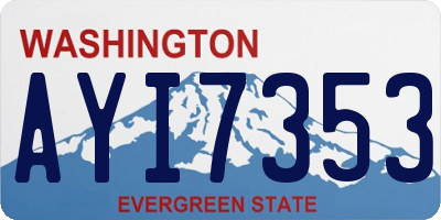 WA license plate AYI7353