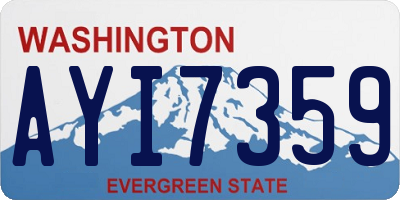 WA license plate AYI7359