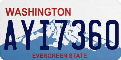 WA license plate AYI7360