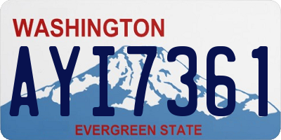 WA license plate AYI7361