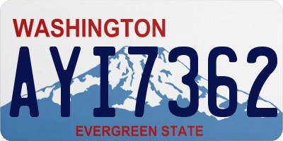 WA license plate AYI7362