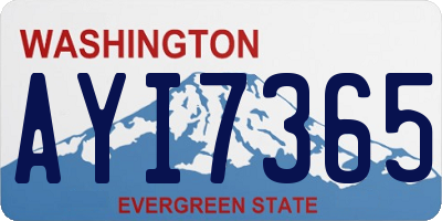 WA license plate AYI7365