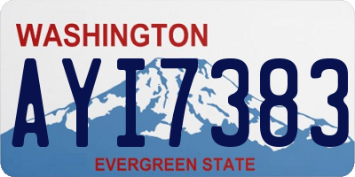 WA license plate AYI7383