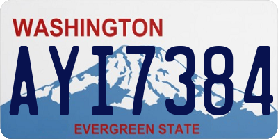 WA license plate AYI7384