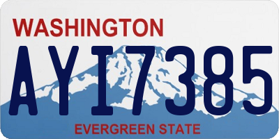 WA license plate AYI7385