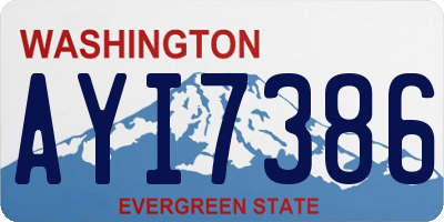 WA license plate AYI7386