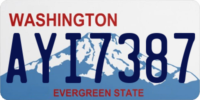 WA license plate AYI7387