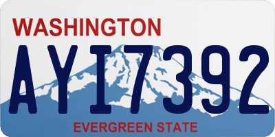 WA license plate AYI7392