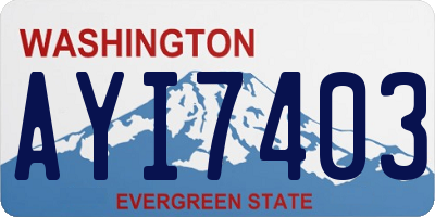 WA license plate AYI7403