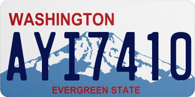 WA license plate AYI7410