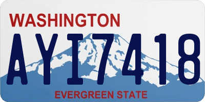 WA license plate AYI7418