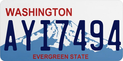 WA license plate AYI7494