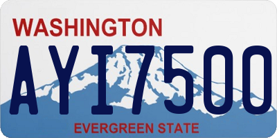 WA license plate AYI7500