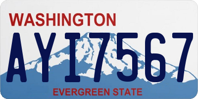 WA license plate AYI7567