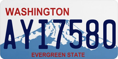 WA license plate AYI7580
