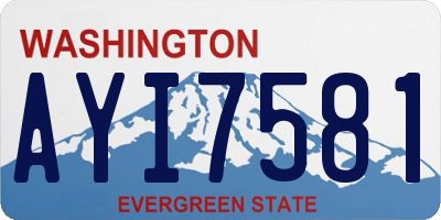 WA license plate AYI7581