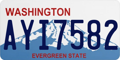 WA license plate AYI7582